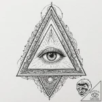 Tattoo design, the all-seeing eye inside a py… – tattoo sketch (№1751588183_0, 04.07.2025 00:16) — tattoovalue.net