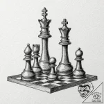 Tattoo design, a chess board where one side h… – tattoo sketch (№1751588529_0, 04.07.2025 00:22) — tattoovalue.net