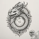 Tattoo design, handpoke style, a happy-lookin… – tattoo sketch (№1751588615_0, 04.07.2025 00:23) — tattoovalue.net