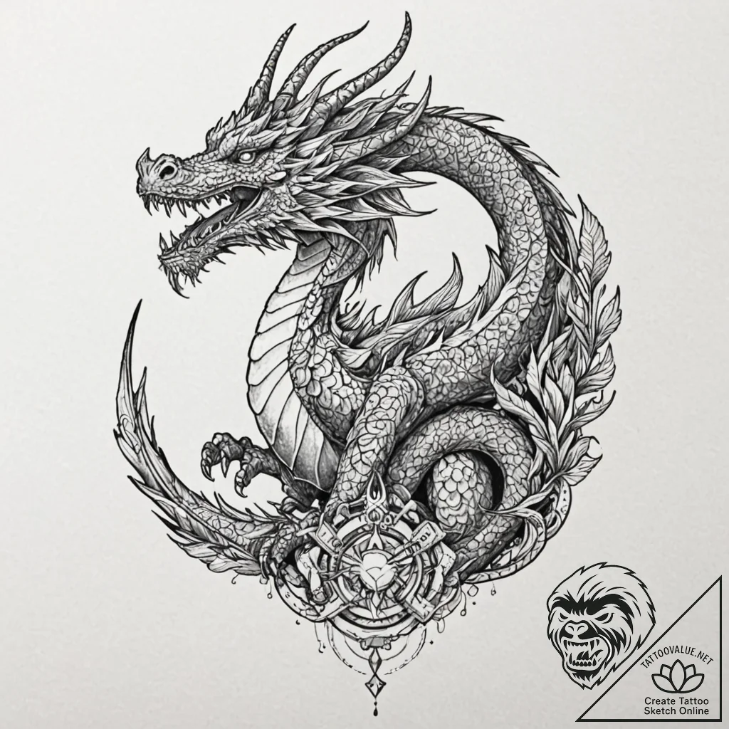 Tattoo sleeve design, summoner's pact, a youn... - tattoo sketch (№1751589217_0, 04.07.2025 00:33) — tattoovalue.net