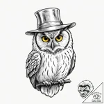 Tattoo design, an owl, a symbol of wisdom, bu… – tattoo sketch (№1751589916_0, 04.07.2025 00:45) — tattoovalue.net