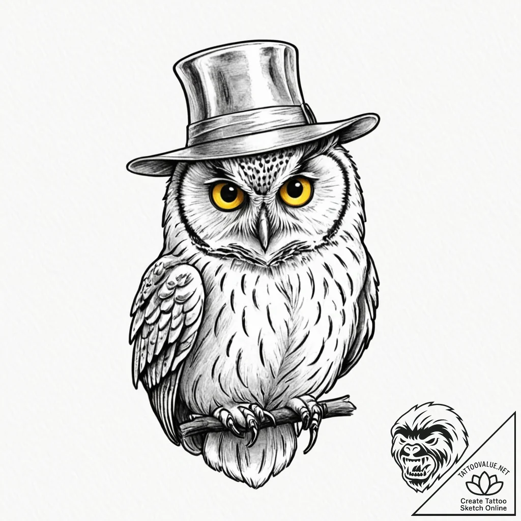 Tattoo design, an owl, a symbol of wisdom, bu... - tattoo sketch (№1751589916_0, 04.07.2025 00:45) — tattoovalue.net