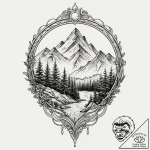 Tattoo design, a single, continuous line that… – tattoo sketch (№1751590517_0, 04.07.2025 00:55) — tattoovalue.net