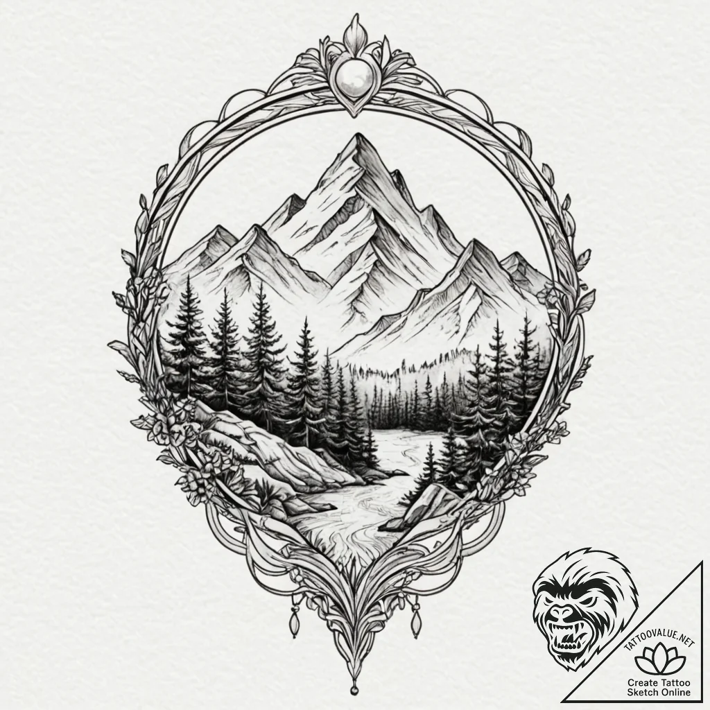 Tattoo design, a single, continuous line that... - tattoo sketch (№1751590517_0, 04.07.2025 00:55) — tattoovalue.net
