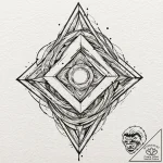Tattoo design, a glyph made from interlocking… – tattoo sketch (№1751590985_0, 04.07.2025 01:03) — tattoovalue.net