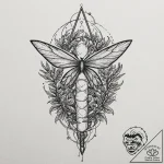 Tattoo sketch — firefly swarm shaped into an… – tattoo sketch (№1751591329_0, 04.07.2025 01:08) — tattoovalue.net