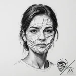 Tattoo design, a human face wearing a mask ma… – tattoo sketch (№1751591766_0, 04.07.2025 01:16) — tattoovalue.net