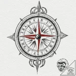 Tattoo design, an artillery compass or rangef… – tattoo sketch (№1751592627_0, 04.07.2025 01:30) — tattoovalue.net