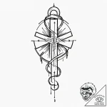 Tattoo design, a medic’s cross symbol, formed… – tattoo sketch (№1751592803_0, 04.07.2025 01:33) — tattoovalue.net