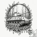 Tattoo design, the destroyed, skeletal remain… – tattoo sketch (№1751592892_0, 04.07.2025 01:34) — tattoovalue.net