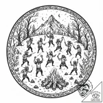 Tattoo design, a circle of dancing vikings ar… – tattoo sketch (№1751592979_0, 04.07.2025 01:36) — tattoovalue.net