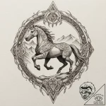 Tattoo design, eight-legged horse sleipnir ga… – tattoo sketch (№1751593410_0, 04.07.2025 01:43) — tattoovalue.net