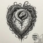 Tattoo design, jormungandr coiled around an a… – tattoo sketch (№1751594113_0, 04.07.2025 01:55) — tattoovalue.net