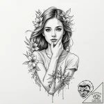 Tattoo sleeve design, memory wipe, a girl’s f… – tattoo sketch (№1751594460_0, 04.07.2025 02:01) — tattoovalue.net