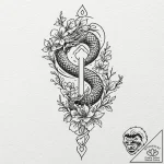 Tattoo design, a person planting a seed that… – tattoo sketch (№1751594631_0, 04.07.2025 02:03) — tattoovalue.net