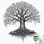 Tattoo design, a tree of life, but its branch… – tattoo sketch (№1751594975_0, 04.07.2025 02:09) — tattoovalue.net