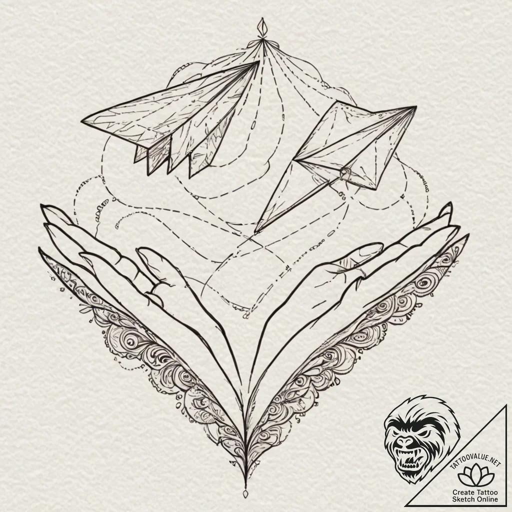 Tattoo design, two hands, one sending a clear... - tattoo sketch (№1751595402_0, 04.07.2025 02:16) — tattoovalue.net