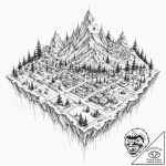 Tattoo design, a map, but the terrain is made… – tattoo sketch (№1751595572_0, 04.07.2025 02:19) — tattoovalue.net