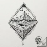 Tattoo design, a map being folded into an imp… – tattoo sketch (№1751596605_0, 04.07.2025 02:36) — tattoovalue.net