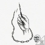 Tattoo design, a human hand trying to write,… – tattoo sketch (№1751597297_0, 04.07.2025 02:48) — tattoovalue.net