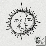 Tattoo design, handpoke style, a simple outli… – tattoo sketch (№1751597740_0, 04.07.2025 02:55) — tattoovalue.net
