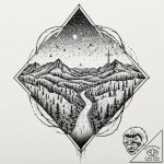 Tattoo design, an fpv drone’s camera view, th… – tattoo sketch (№1751598174_0, 04.07.2025 03:02) — tattoovalue.net
