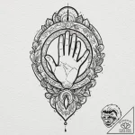 Tattoo design, handpoke style, a shared secre… – tattoo sketch (№1751598432_0, 04.07.2025 03:07) — tattoovalue.net