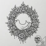 Tattoo design, a dove of peace, constructed f… – tattoo sketch (№1751598604_0, 04.07.2025 03:10) — tattoovalue.net