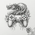 Tattoo design, the controller of a drone, joy… – tattoo sketch (№1751599118_0, 04.07.2025 03:18) — tattoovalue.net