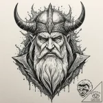 Tattoo design, odin’s face carved into the su… – tattoo sketch (№1751599204_0, 04.07.2025 03:20) — tattoovalue.net
