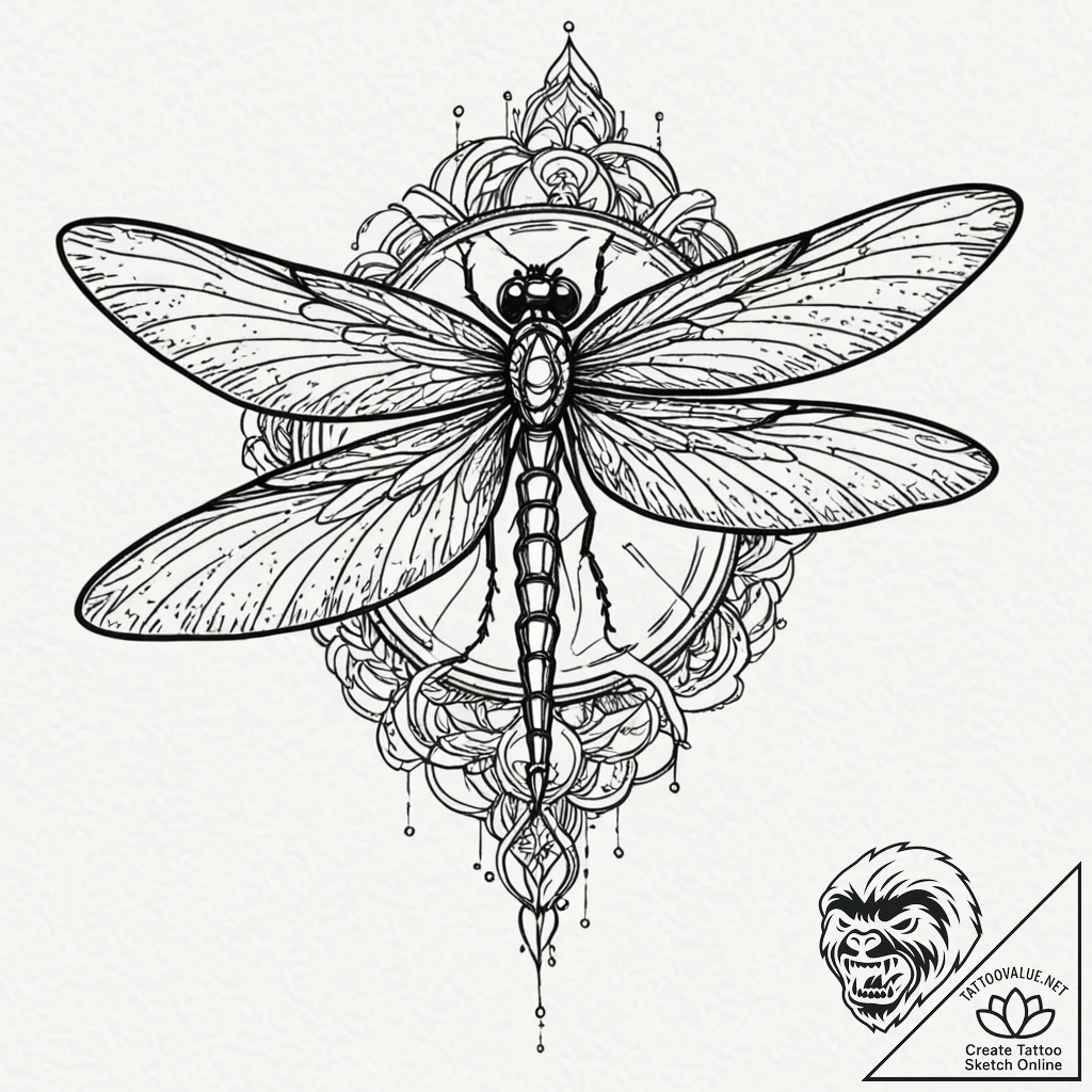 Tattoo design, a reconnaissance drone stylize... - tattoo sketch (№1751599547_0, 04.07.2025 03:25) — tattoovalue.net