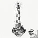 Tattoo design, a lighthouse, its beam is not… – tattoo sketch (№1751599979_0, 04.07.2025 03:32) — tattoovalue.net