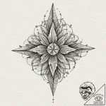 Tattoo design, a crystal formation growing ou… – tattoo sketch (№1751600413_0, 04.07.2025 03:40) — tattoovalue.net