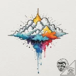 Tattoo design, handpoke style, a pixelated cl… – tattoo sketch (№1751600499_0, 04.07.2025 03:41) — tattoovalue.net