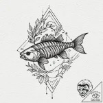 Tattoo design, handpoke style, a simplified f… – tattoo sketch (№1751600844_0, 04.07.2025 03:47) — tattoovalue.net