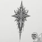 Tattoo design, gungnir, odin’s spear, piercin… – tattoo sketch (№1751601185_0, 04.07.2025 03:53) — tattoovalue.net