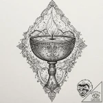 Tattoo design, a chalice or grail, from which… – tattoo sketch (№1751601961_0, 04.07.2025 04:06) — tattoovalue.net
