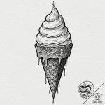 Tattoo design, handpoke style, a melting ice… – tattoo sketch (№1751602736_0, 04.07.2025 04:18) — tattoovalue.net