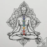 Tattoo design, a human skeleton in a lotus po… – tattoo sketch (№1751603682_0, 04.07.2025 04:34) — tattoovalue.net