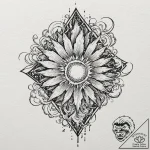Tattoo design, a stylized explosion, done in… – tattoo sketch (№1751603769_0, 04.07.2025 04:36) — tattoovalue.net