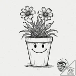 Tattoo design, a flower pot with a dead, with… – tattoo sketch (№1751603854_0, 04.07.2025 04:37) — tattoovalue.net