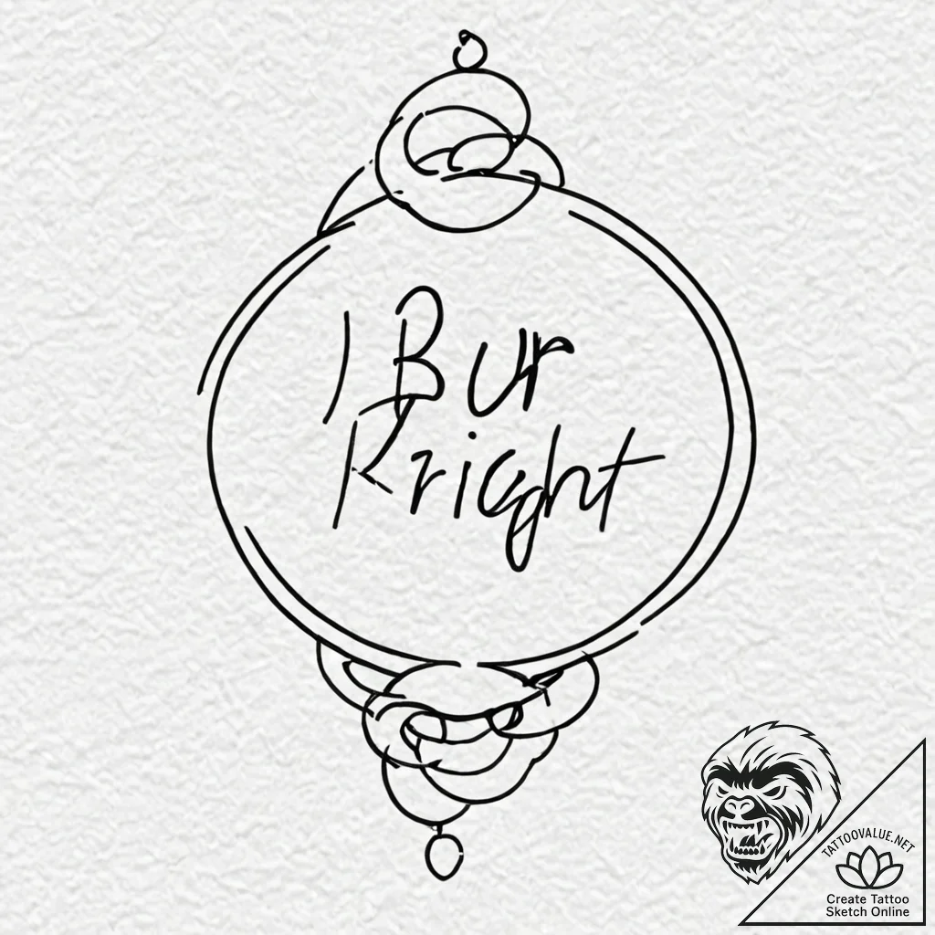 Tattoo design, handpoke style, the text "brb"... - tattoo sketch (№1751603940_0, 04.07.2025 04:39) — tattoovalue.net
