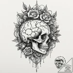Tattoo design, a human brain, depicted as a c… – tattoo sketch (№1751604371_0, 04.07.2025 04:46) — tattoovalue.net