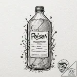 Tattoo design, a bottle of poison, but the la… – tattoo sketch (№1751604545_0, 04.07.2025 04:49) — tattoovalue.net