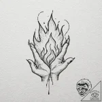Tattoo design, handpoke style, a simple flame… – tattoo sketch (№1751604630_0, 04.07.2025 04:50) — tattoovalue.net