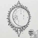 Tattoo design, a shattered mirror, each shard… – tattoo sketch (№1751604928_0, 04.07.2025 04:55) — tattoovalue.net