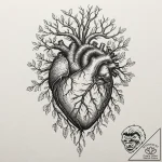 Tattoo design, an anatomical heart, intertwin… – tattoo sketch (№1751605084_0, 04.07.2025 04:58) — tattoovalue.net