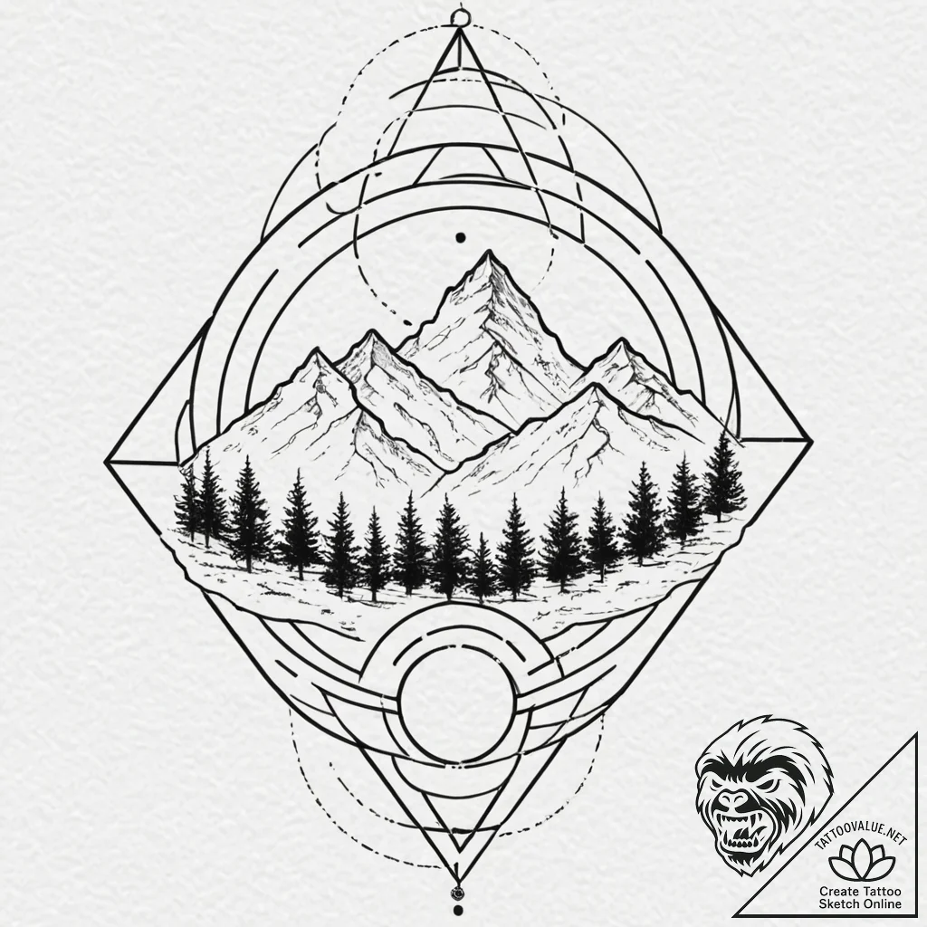 Tattoo design, a single, continuous line that... - tattoo sketch (№1751605418_0, 04.07.2025 05:03) — tattoovalue.net