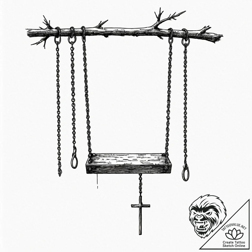 Tattoo design, handpoke style, a single, empt... - tattoo sketch (№1751605506_0, 04.07.2025 05:05) — tattoovalue.net