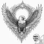 Tattoo design, the great eagle hraesvelgr at… – tattoo sketch (№1751605858_0, 04.07.2025 05:10) — tattoovalue.net